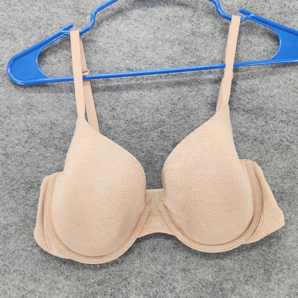 Victoria Secret Bra Womens 34D Uplift Semi Demi Beige